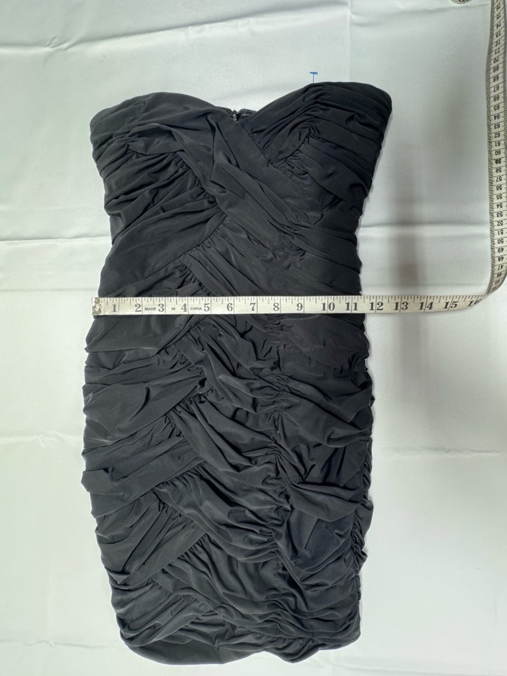 Olga & Maya Black Strapless Ruched Mini Dress - Size S - NEW Without Tags. - Picture 11 of 14